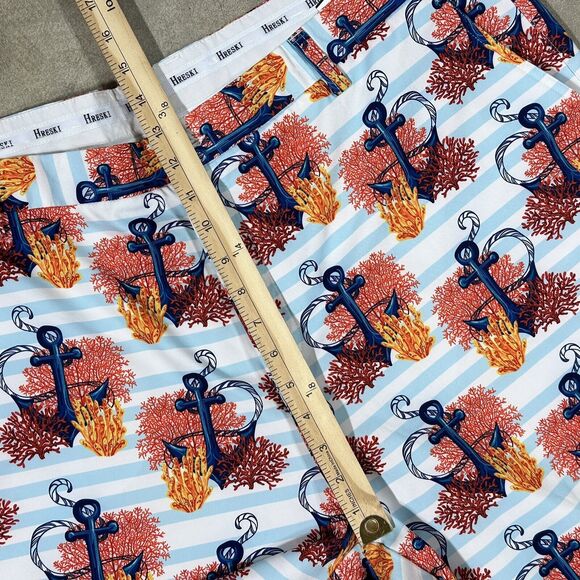 Hreski Shorts Mens 44 Multicolor Anchors Coral EUC - Picture 8 of 10